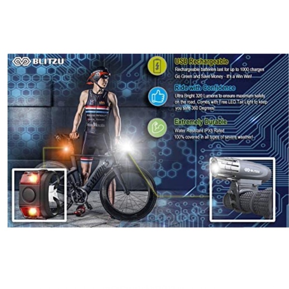 NEW Powerful Headlight and Taillight Rear LED Safety Bike Lights - Picture 8 of 9